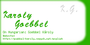 karoly goebbel business card